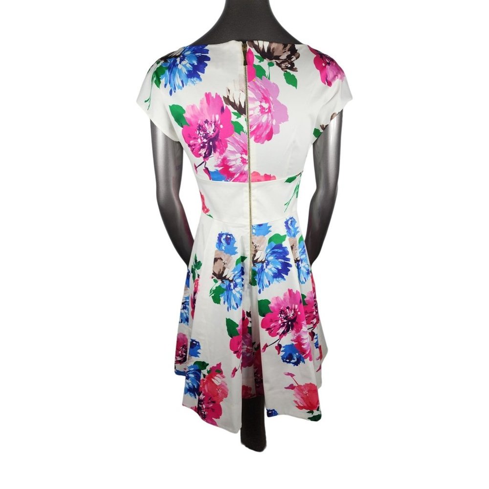 Kate Spade NWT Floral Dress White Blooms Fit and Flare Pink 0 - Picture 8 of 10